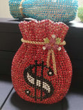 Crystal Diamond Money Bag Clutch