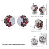 Natural Red Garnet Solid  Earring