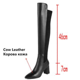 Vintage Leather Zipper Knee High Boots