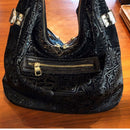 Golden Color Leather Big Pocket Handbag