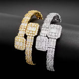 T Square Zircon Bangle Bracelet