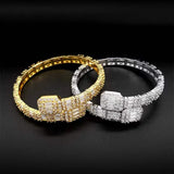 T Square Zircon Bangle Bracelet