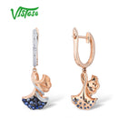 Blue Sapphire Leaves Earrings