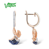 Blue Sapphire Leaves Earrings