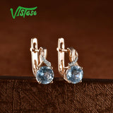 Diamond Blue Topaz Earrings