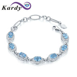 14K Natural Sky Blue Gemstone Bracelet