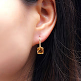 Yellow Citrine 925 Sterling Silver Earrings