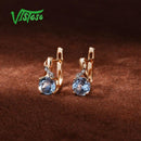 Diamond Blue Topaz Earrings