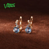 Diamond Blue Topaz Earrings