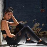 Mesh Stripe High Waisted Push Up Leggings