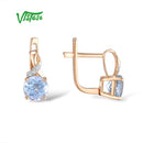 Diamond Blue Topaz Earrings