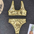 Shiny Gold And Silver One Piece And Bikini