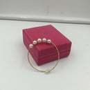 Natural Pearls 18k Gold Bangle Bracelet