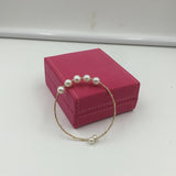 Natural Pearls 18k Gold Bangle Bracelet