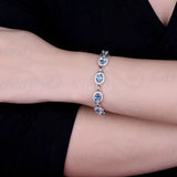 14K Natural Sky Blue Gemstone Bracelet