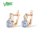 Diamond Blue Topaz Earrings