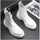 White Casual boots Zipper Punk Boots