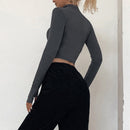 turtleneck Zipper  crop top