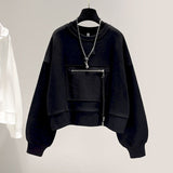 Front Zipper Pocket Sweatshirt