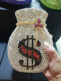Crystal Diamond Money Bag Clutch