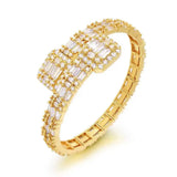 T Square Zircon Bangle Bracelet