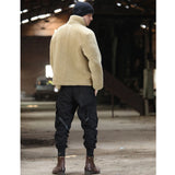 Brown Shearling Lapel Leather Jacket