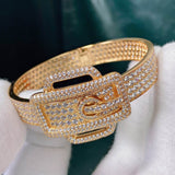 Crystal Zircon Belt Bangle Bracelet