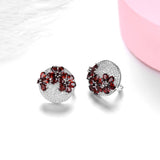 Natural Red Garnet Solid  Earring