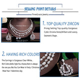 Cubic Zirconia 3 Layers Necklace Earrings Set