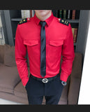 Slim Fit Tie Dress Shirt