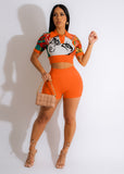 Lady Face print Short Set