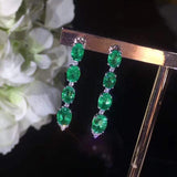 Natural Emerald Earrings Drop Earrings