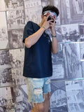 Ripped  Loose Fit Jean Shorts