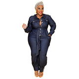 Plus Size Front Tie Jeans Romper