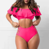 Ruffled Off Shoulder Bikini