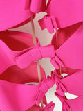 Cut Out Side Fluorescence Pink Dress