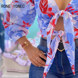 Double Tie Crop Blouse Top