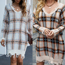 Checkered Knitted Dress