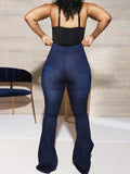 Plus size Flared Heart Print Jeans
