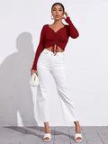 Red Drawstring Top