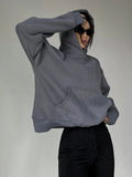 Zip Off Shoulder Sweater Hoodie