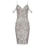 Glitter Sequins Chain Strap Dress