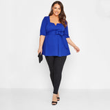 Plus Size Bow Peplum Top