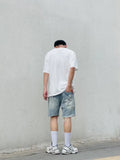 Ripped  Loose Fit Jean Shorts