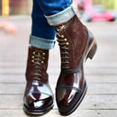Bullock Flock Lace-up Round Toe Boots