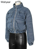 Stand Collar Jean Winter Jacket