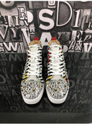 Striped Rhinestone Rivet High Top Sneakers