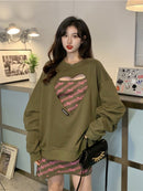 Heart Cut Out Dress Set SweatShirt
