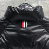 Down-Filled Matte Nylon 4 Stripe Jacket
