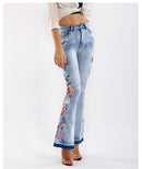 Side Flowers Stretch Sim-fit Jeans